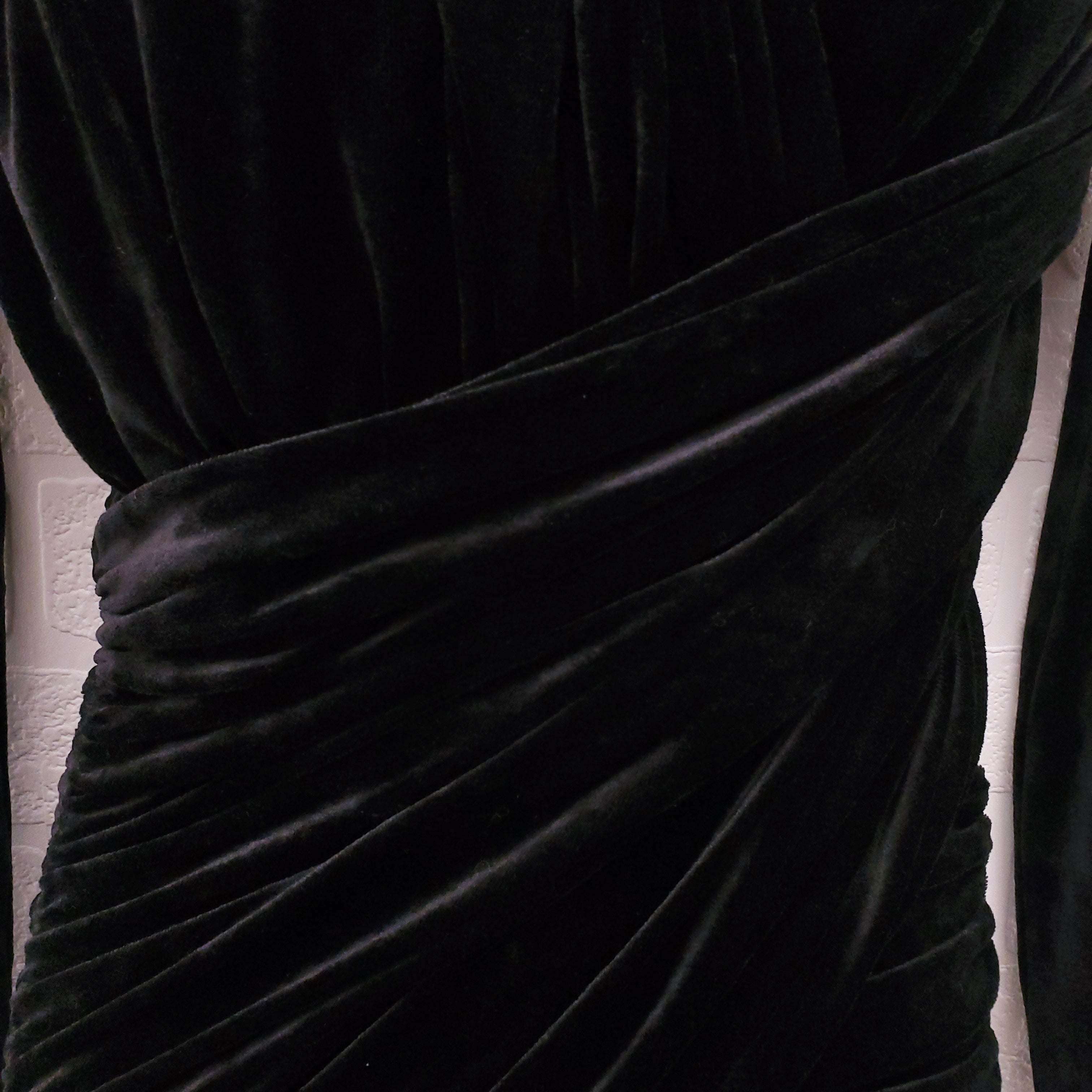 BALENCIAGA FLUID VELVET MINI DRESS - SIZE 34