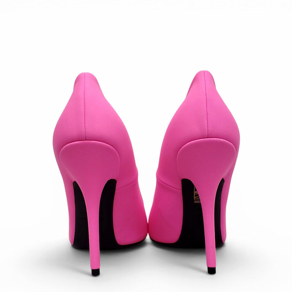 BALENCIAGA FLUORESCENT PINK KNIFE PUMPS - SIZE 41