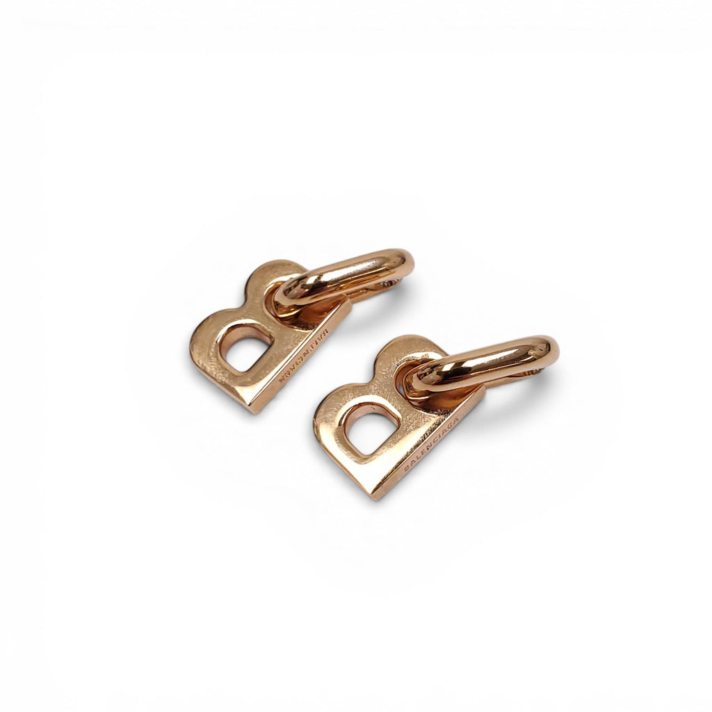 BALENCIAGA GOLD B CHAIN XS EARRINGS