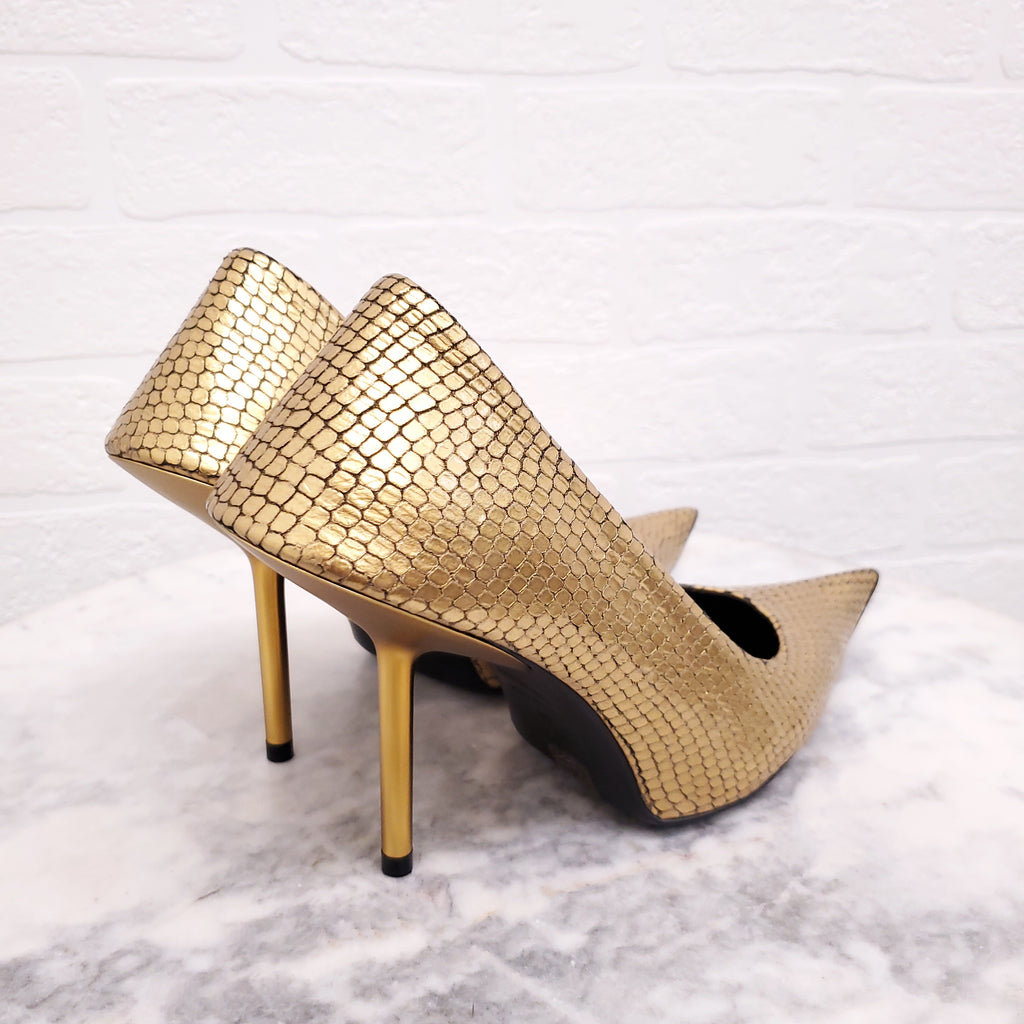 BALENCIAGA GOLD ESSEX PUMP - SIZE 36