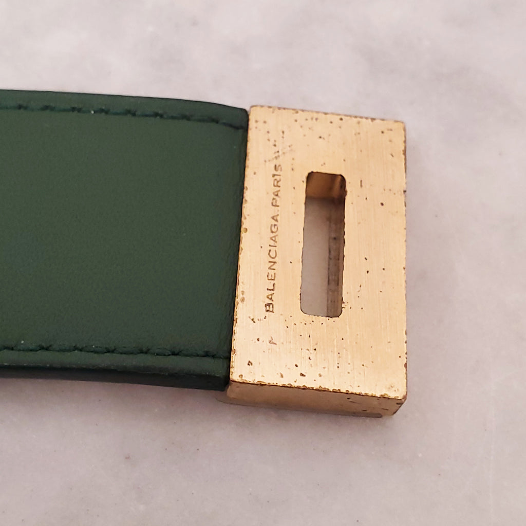 BALENCIAGA GREEN LEATHER BRACELET