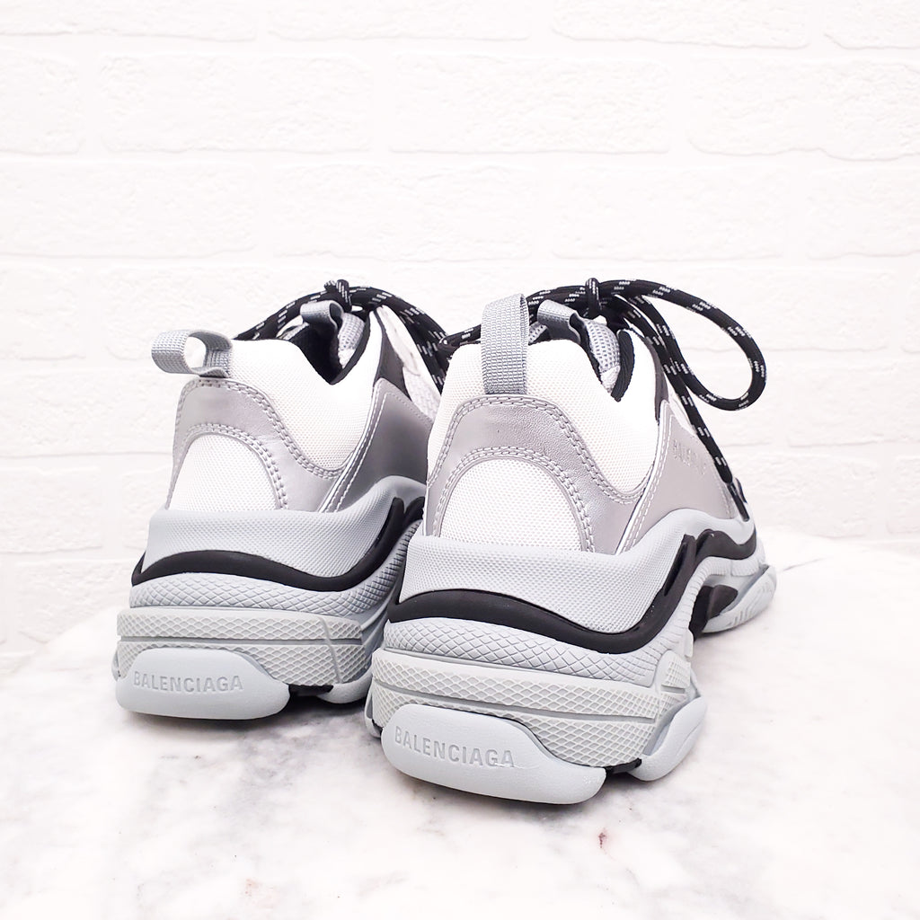 BALENCIAGA GREY/BLACK FLUO CLEAR SOLE SNEAKERS - SIZE 40