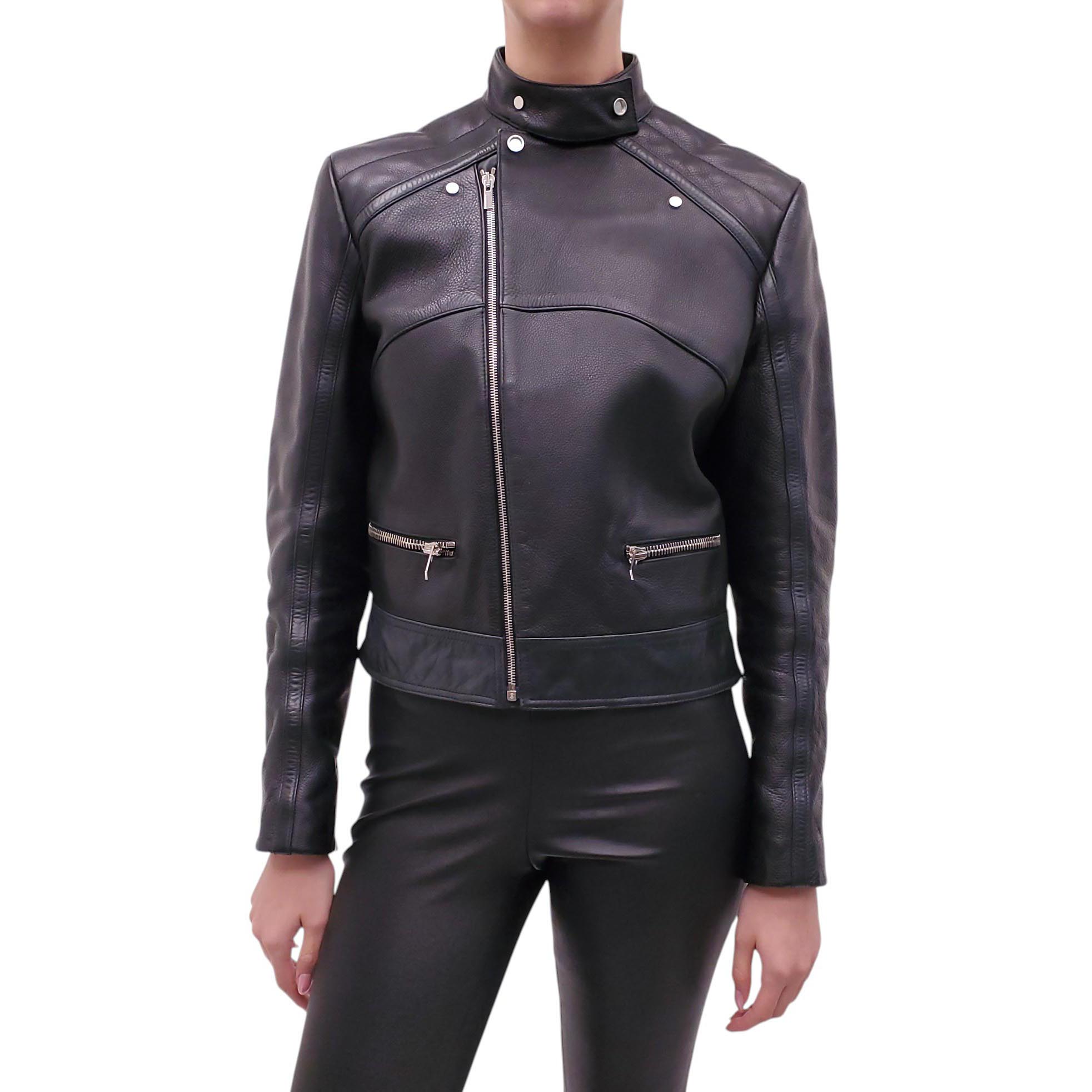 BALENCIAGA LEATHER BIKER JACKET - SIZE 44