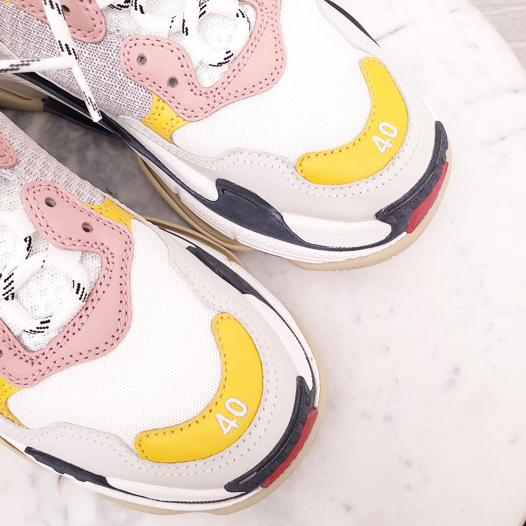 BALENCIAGA MESH/ROSE FLUO CLEAR SOLE SNEAKERS - SIZE 40