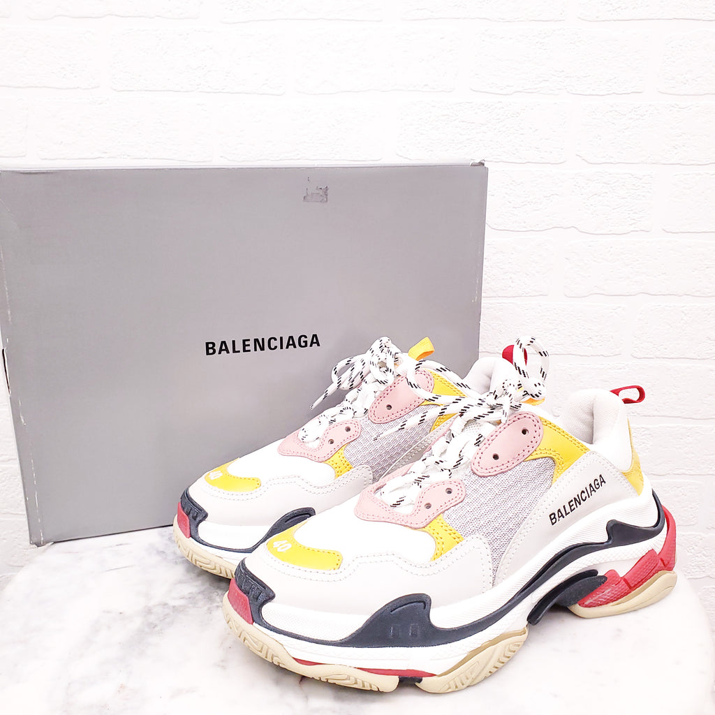 BALENCIAGA MESH/ROSE FLUO CLEAR SOLE SNEAKERS - SIZE 40