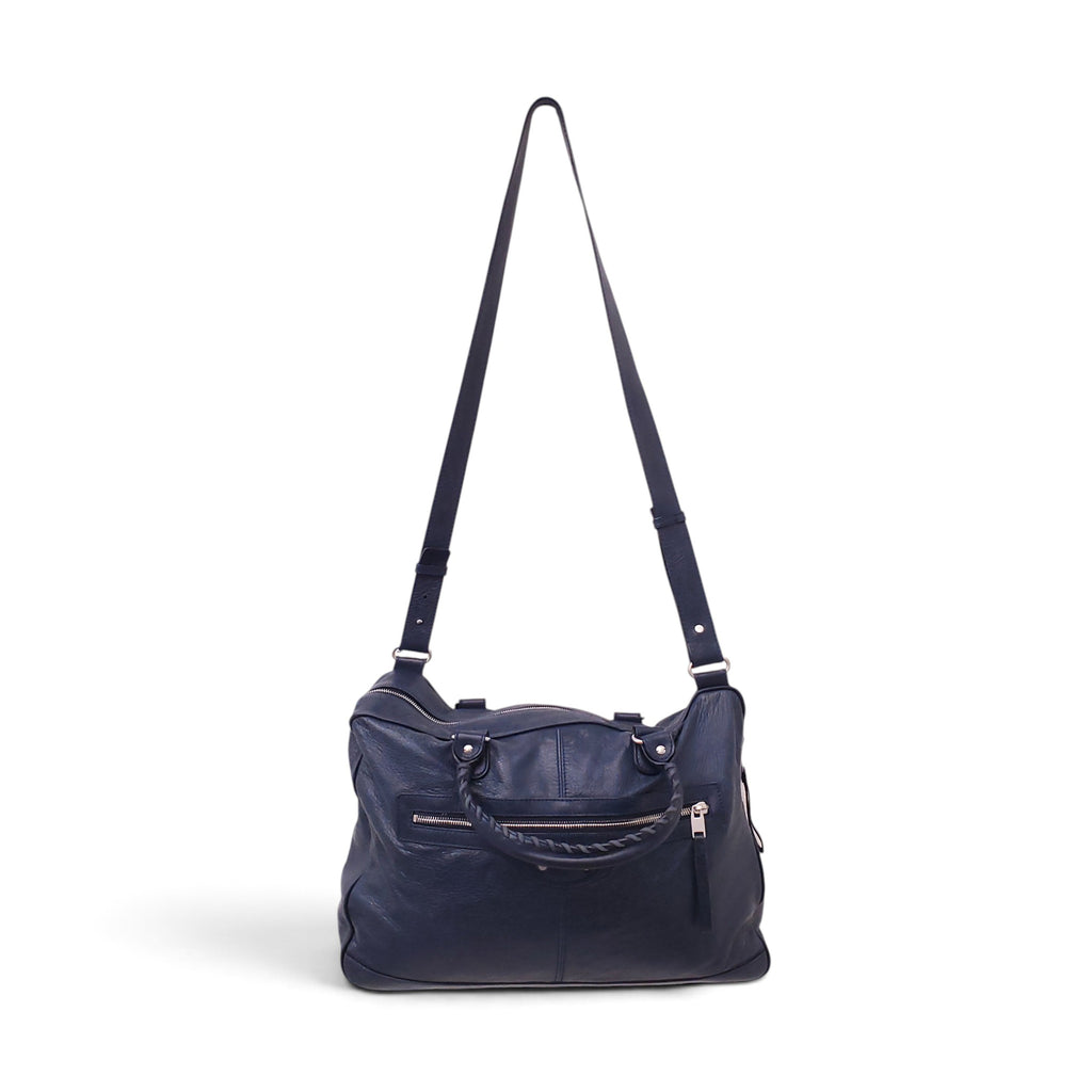 BALENCIAGA NAVY MOTO CROSS BAG