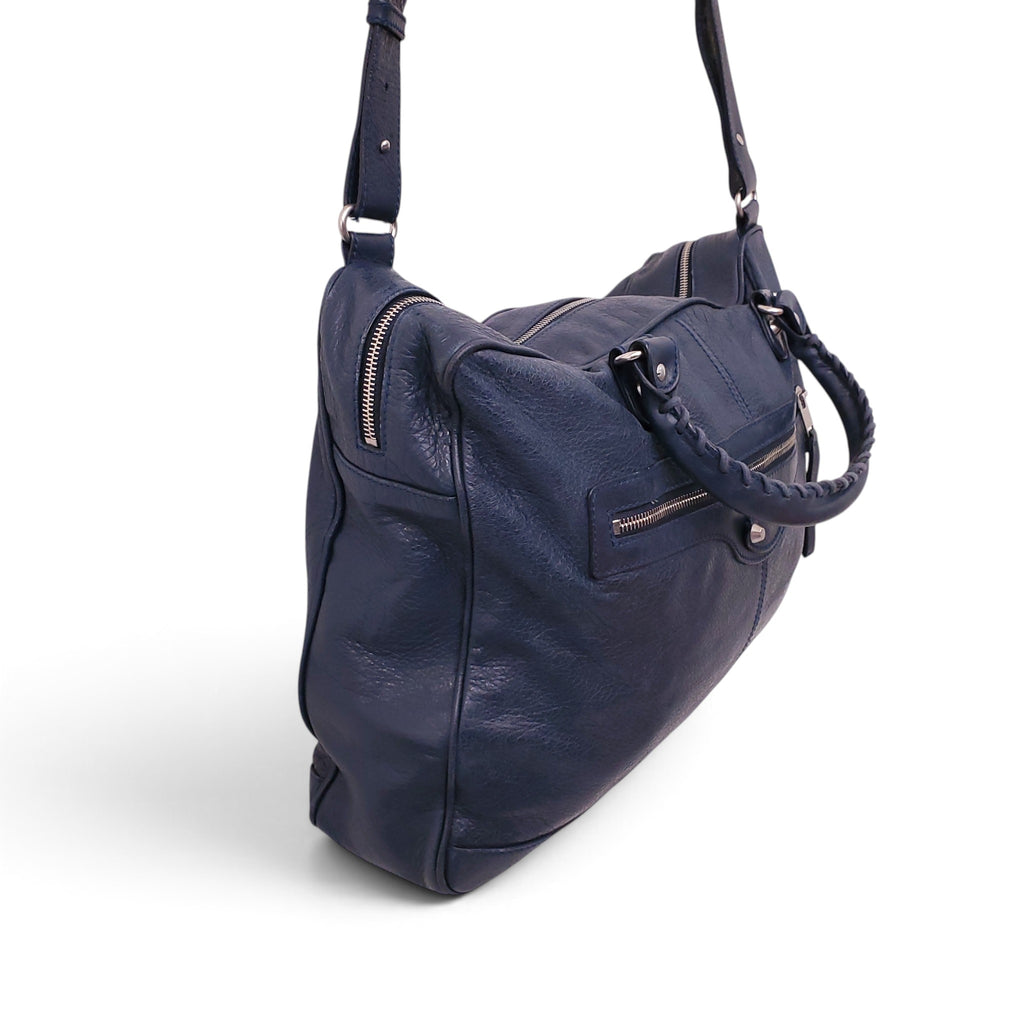BALENCIAGA NAVY MOTO CROSS BAG