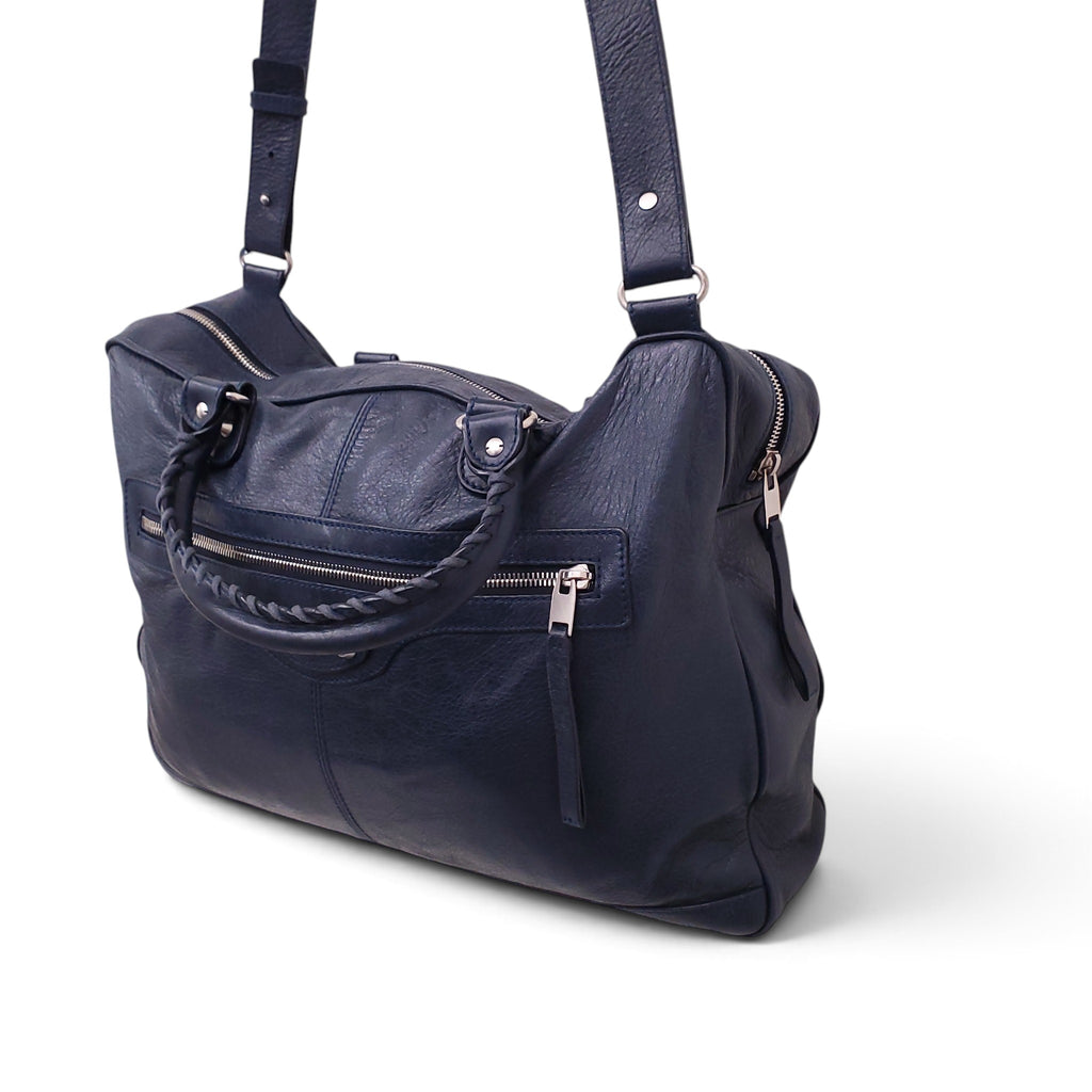 BALENCIAGA NAVY MOTO CROSS BAG