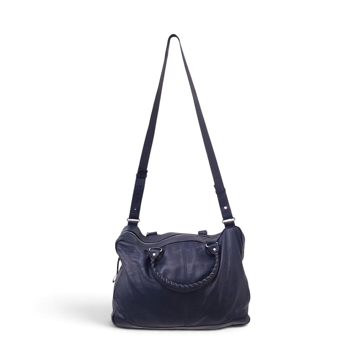 BALENCIAGA NAVY MOTO CROSS BAG