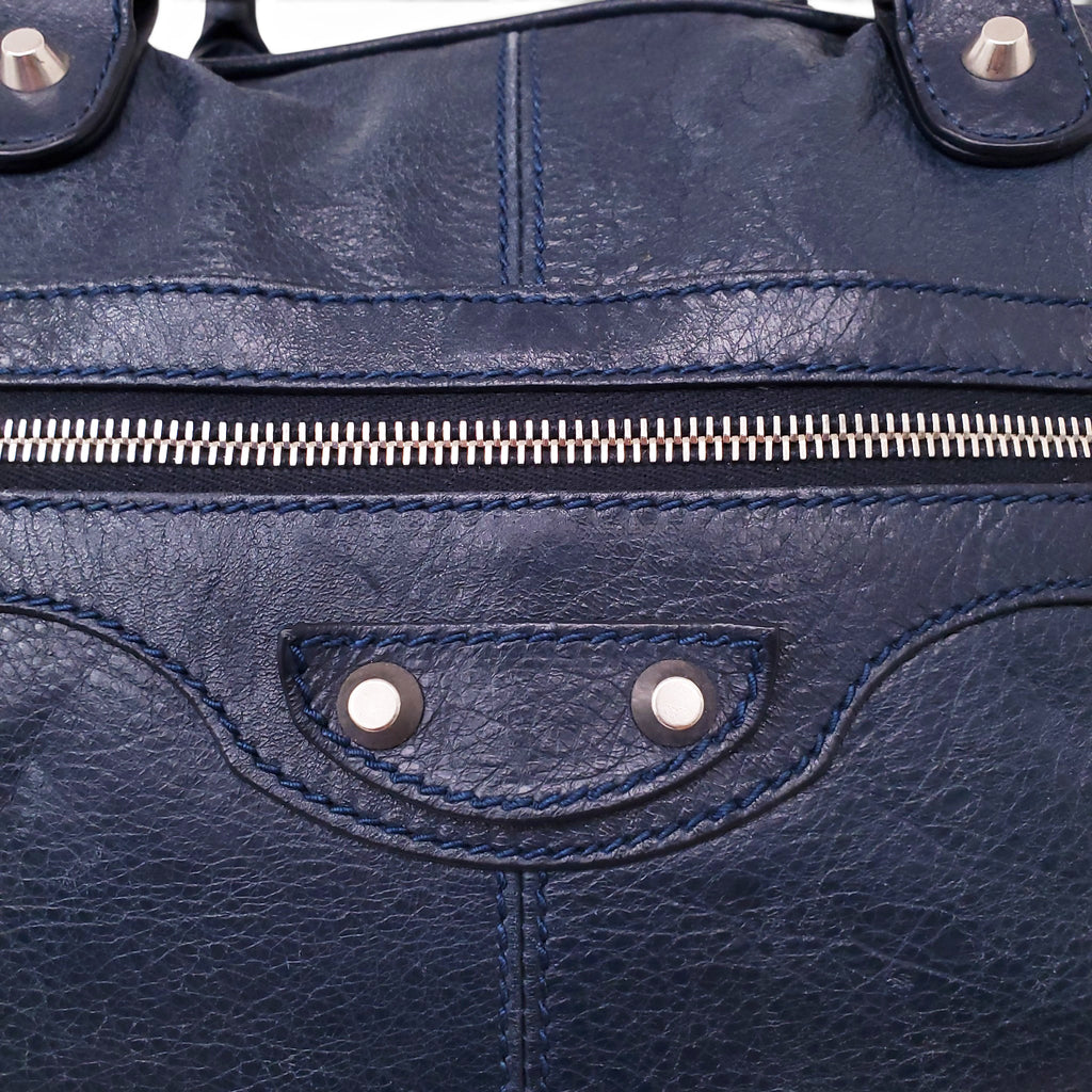 BALENCIAGA NAVY MOTO CROSS BAG
