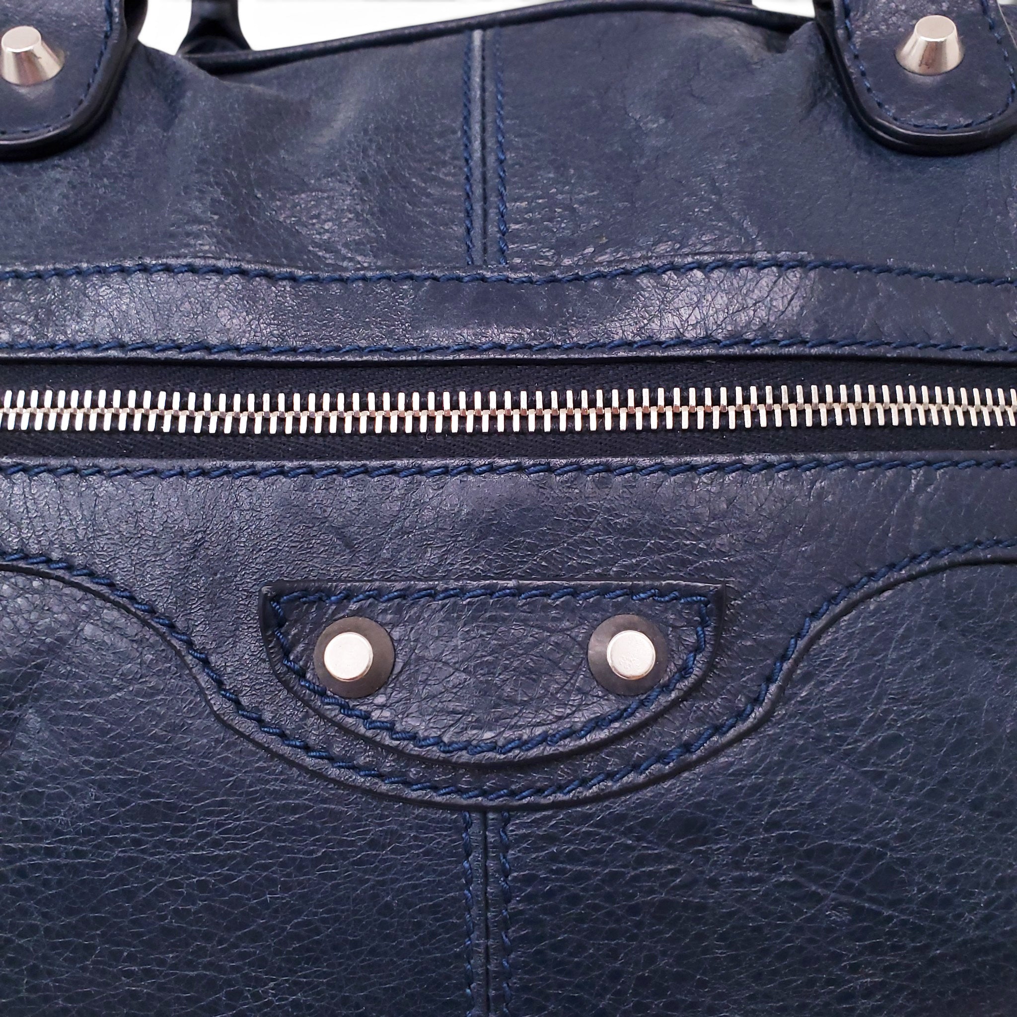 BALENCIAGA NAVY MOTO CROSS BAG