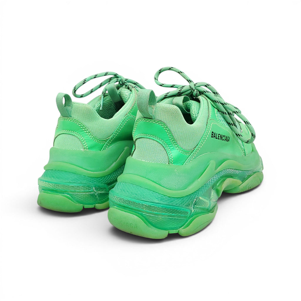 BALENCIAGA NEON GREEN TRIPLE S SNEAKERS - SIZE 40