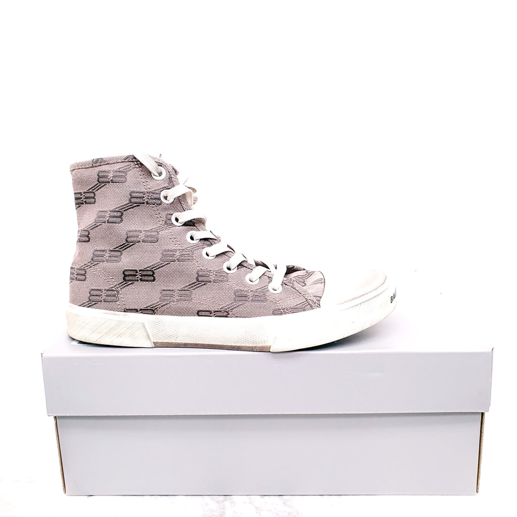 BALENCIAGA PARIS LOGO HIGH TOP SNEAKERS - SIZE 40