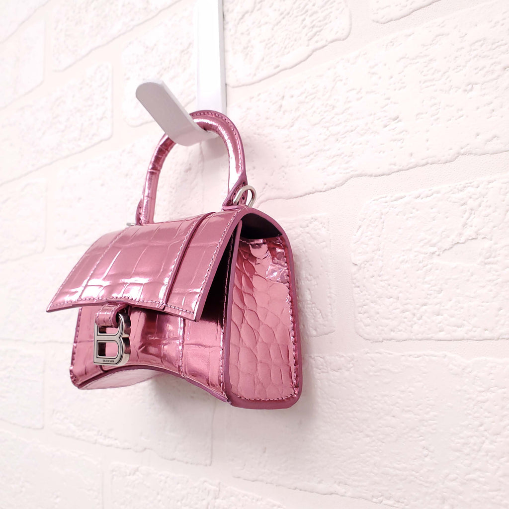 BALENCIAGA PINK HOURGLASS EXTREME MINI CROSSBODY BAG