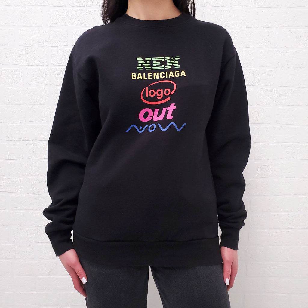 BALENCIAGA RAINBOW LOGO SWEATSHIRT - SIZE XS