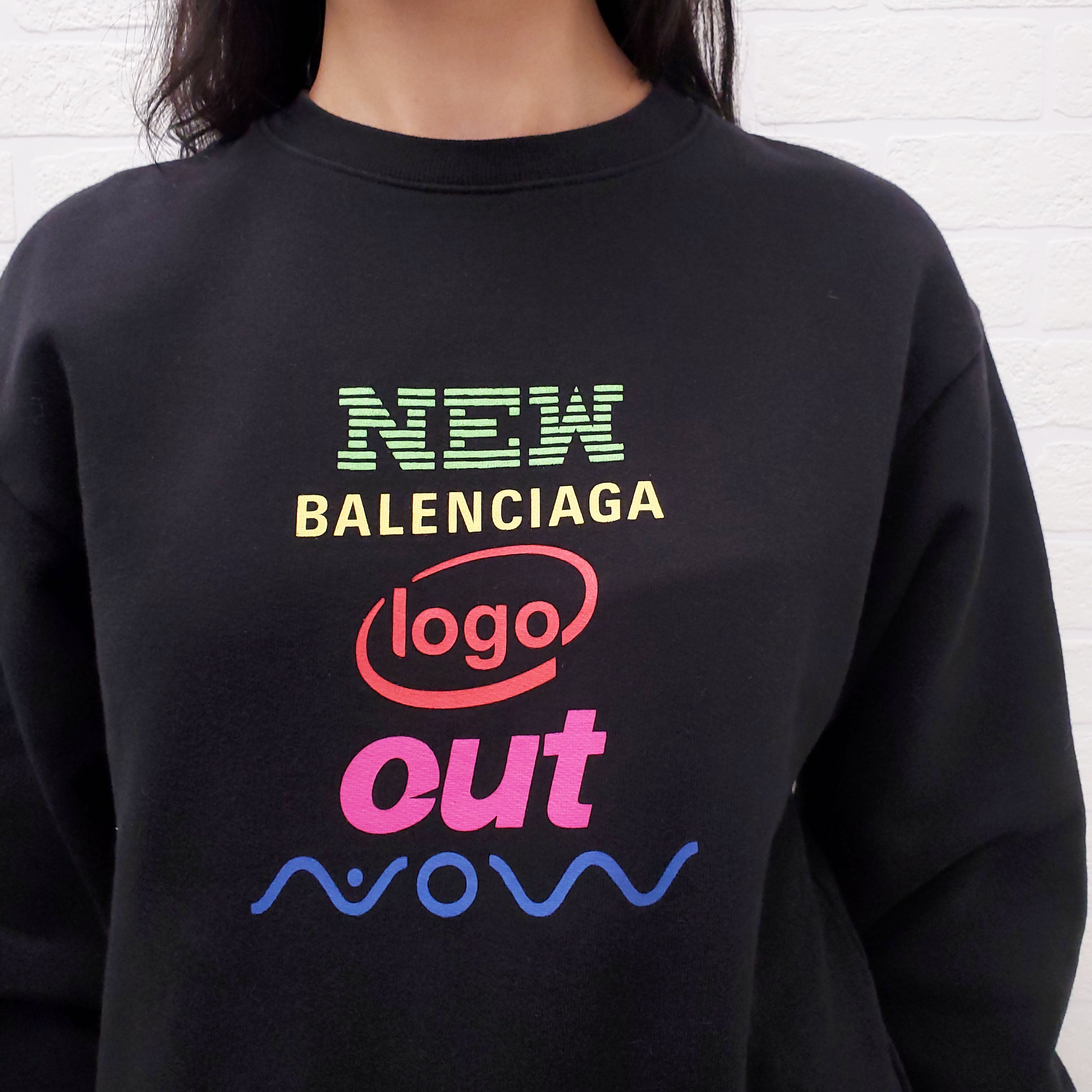BALENCIAGA RAINBOW LOGO SWEATSHIRT - SIZE XS