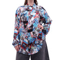BALENCIAGA SILK CREPE WORLD CITIES SHIRT - SIZE 36
