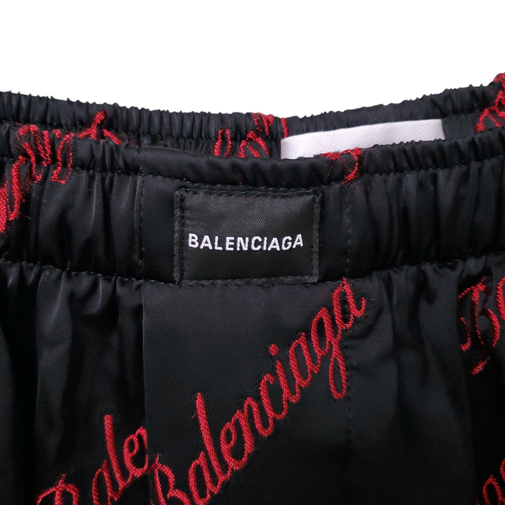 BALENCIAGA SILK LOGO TROUSERS - SIZE 38