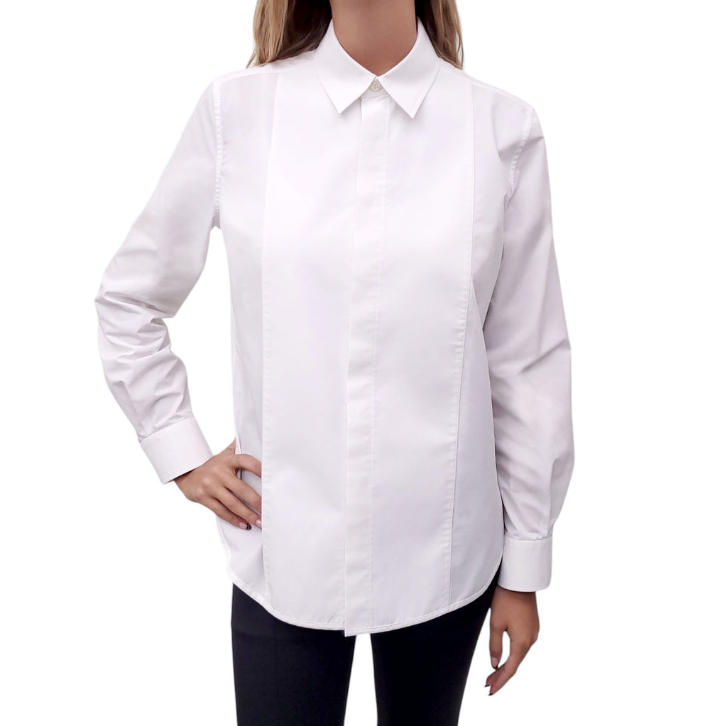 BALENCIAGA WHITE COTTON OVERSIZED BLOUSE - SIZE 40