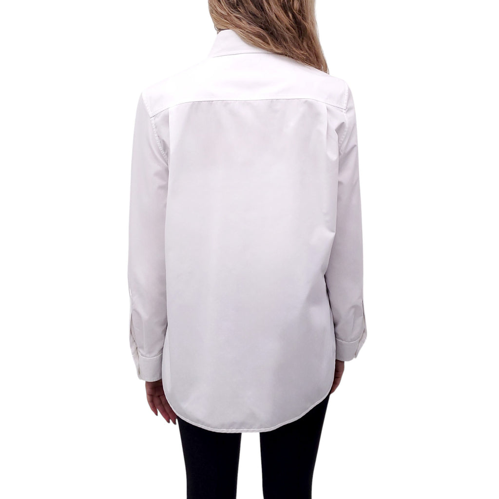 BALENCIAGA WHITE COTTON OVERSIZED BLOUSE - SIZE 40
