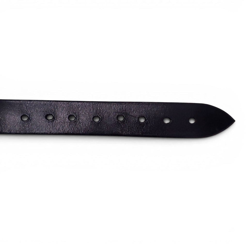 BALMAIN BLACK LEATHER CHAIN LINK BELT - SIZE 80