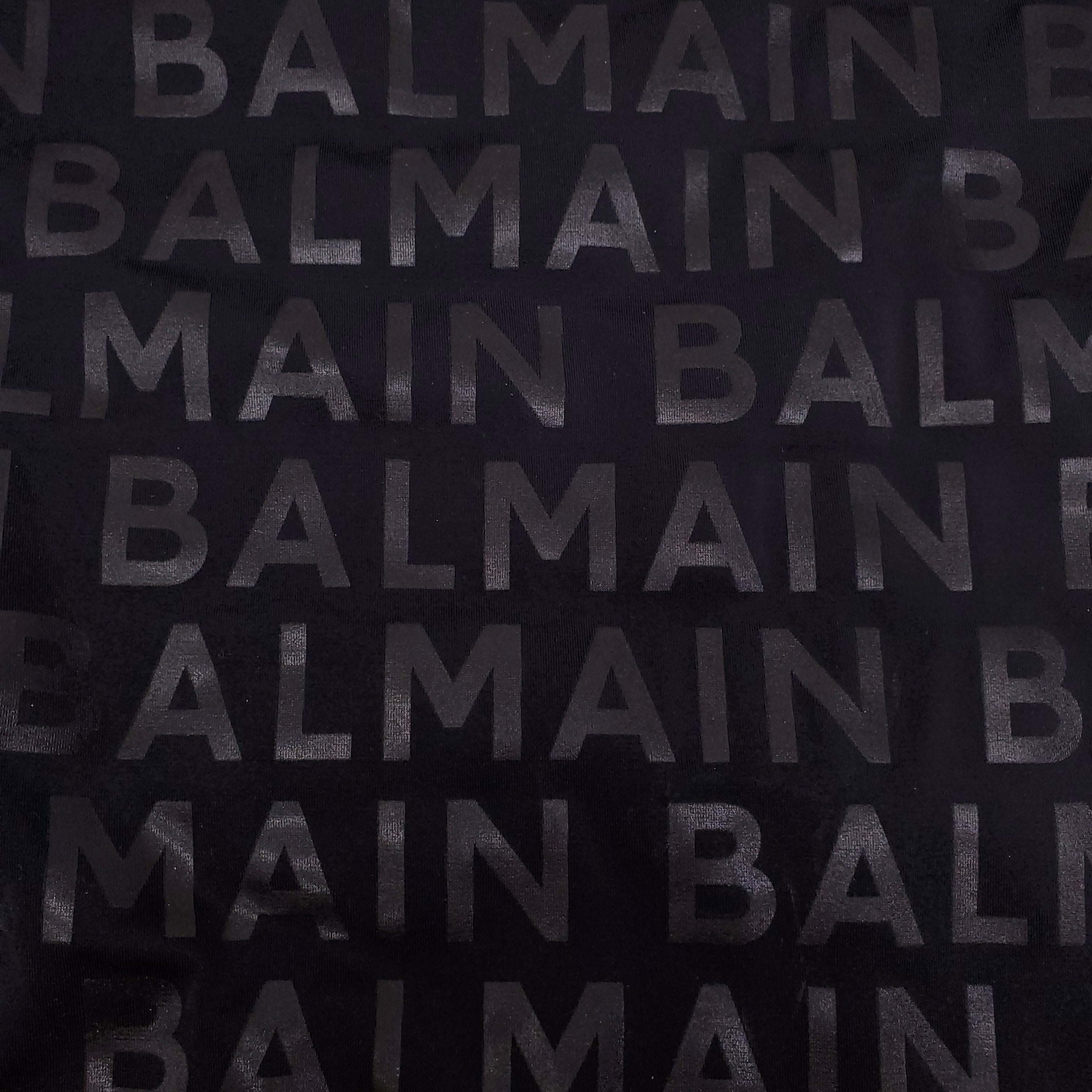 BALMAIN BLACK LOGO PRINTED ONE-PIECE SWIMSUIT - SIZE 34
