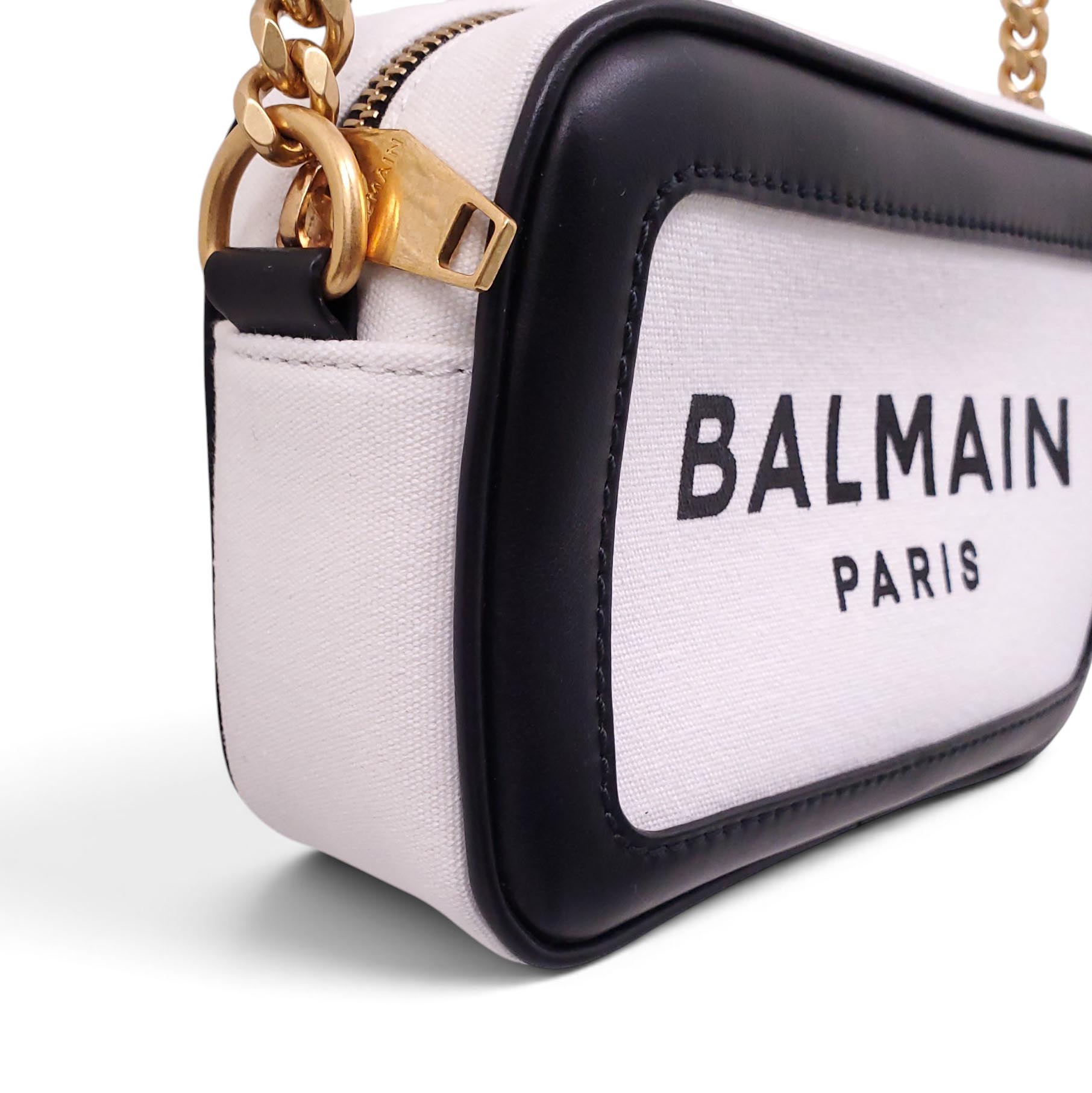 BALMAIN CANVAS LOGO CROSSBODY