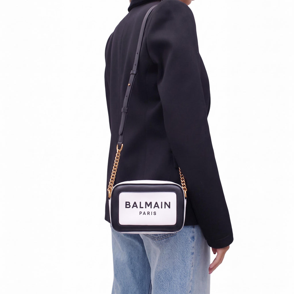 BALMAIN CANVAS LOGO CROSSBODY