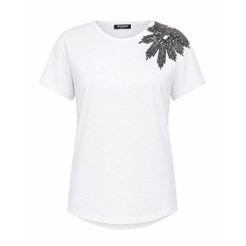 BALMAIN CRYSTAL EMBELLISHED SHIRT - SIZE M