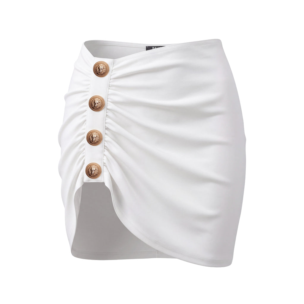 BALMAIN DRAPED ASYMMETRIC BEACH COVER-UP - SIZE S/M