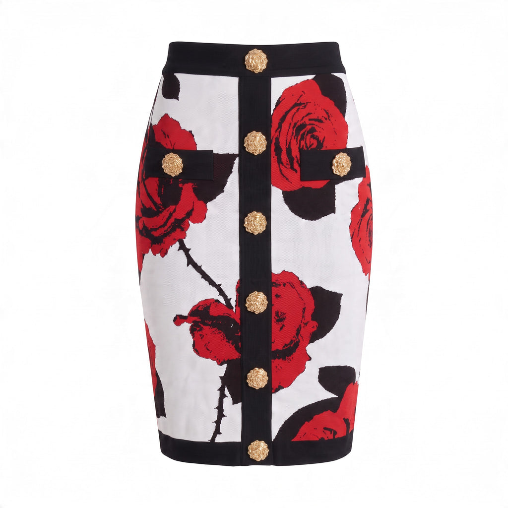 BALMAIN JACQUARD SKIRT - SIZE 36