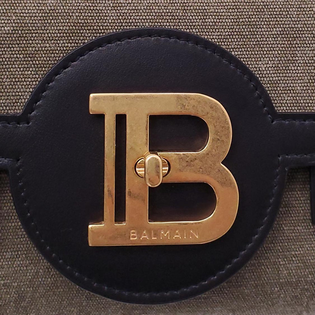 BALMAIN KHAKI LOGO BAG