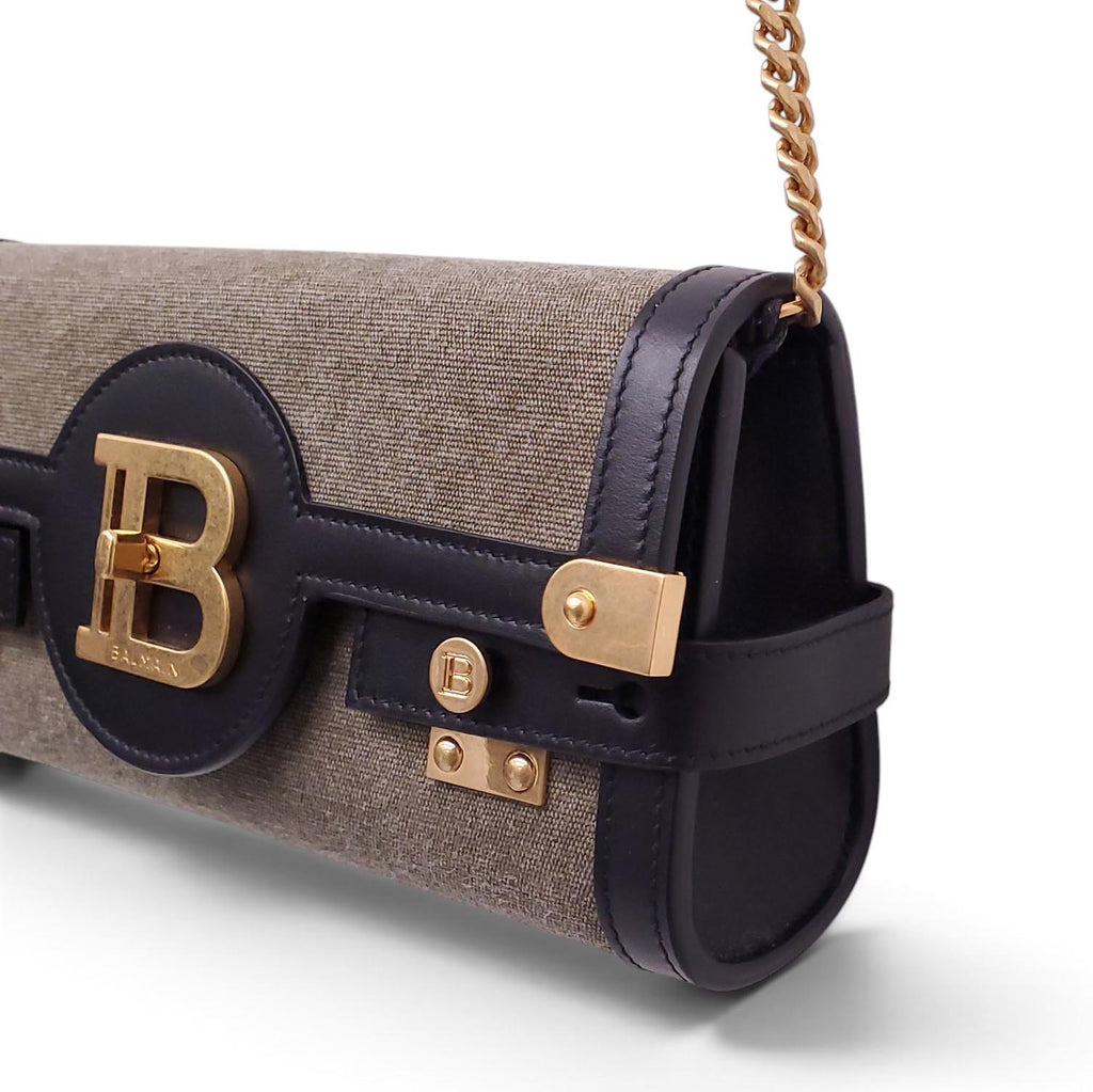 BALMAIN KHAKI LOGO BAG