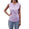 BALMAIN PURPLE LOGO T-SHIRT WITH LOGO BUTTONS - SIZE XS