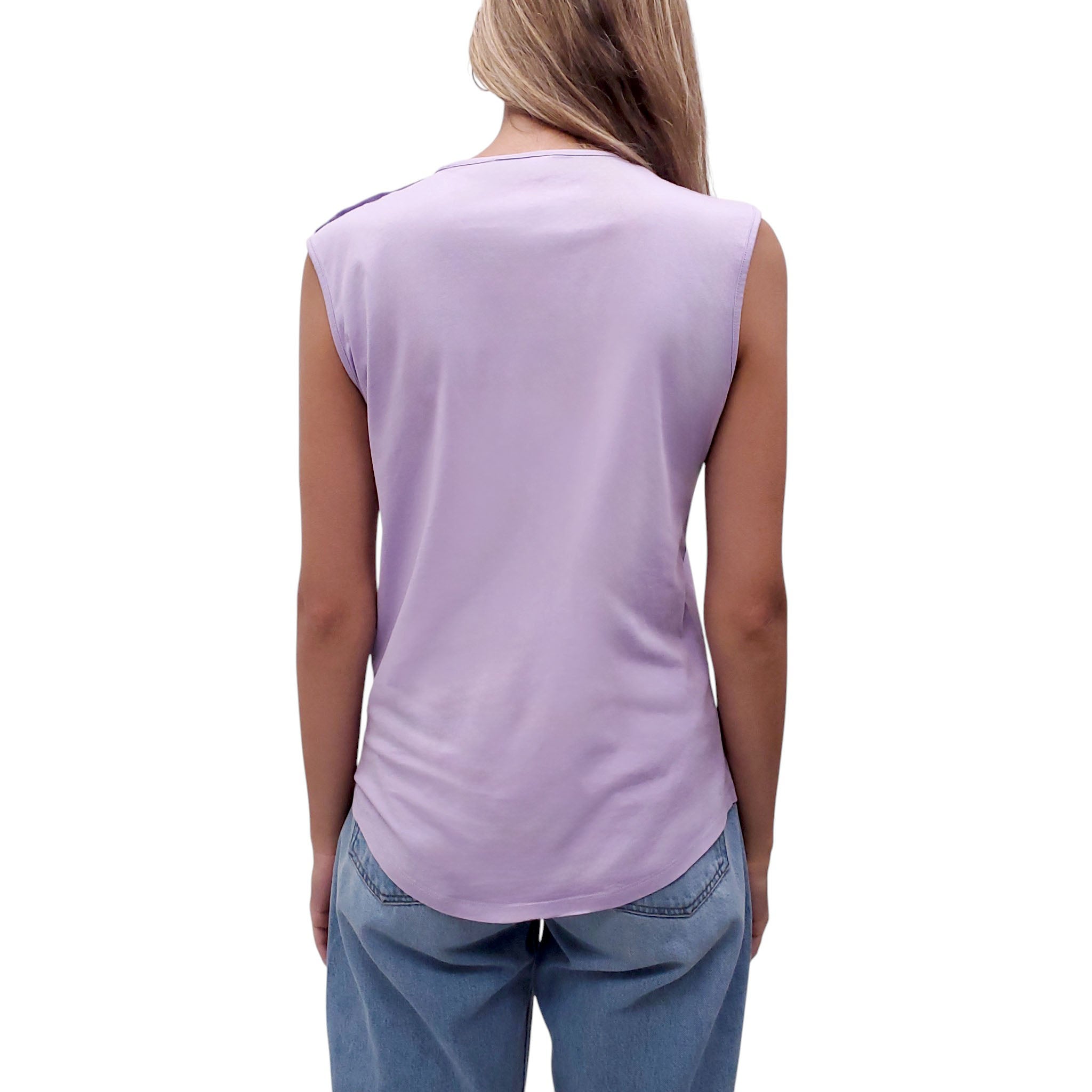 BALMAIN PURPLE LOGO T-SHIRT WITH LOGO BUTTONS - SIZE XS