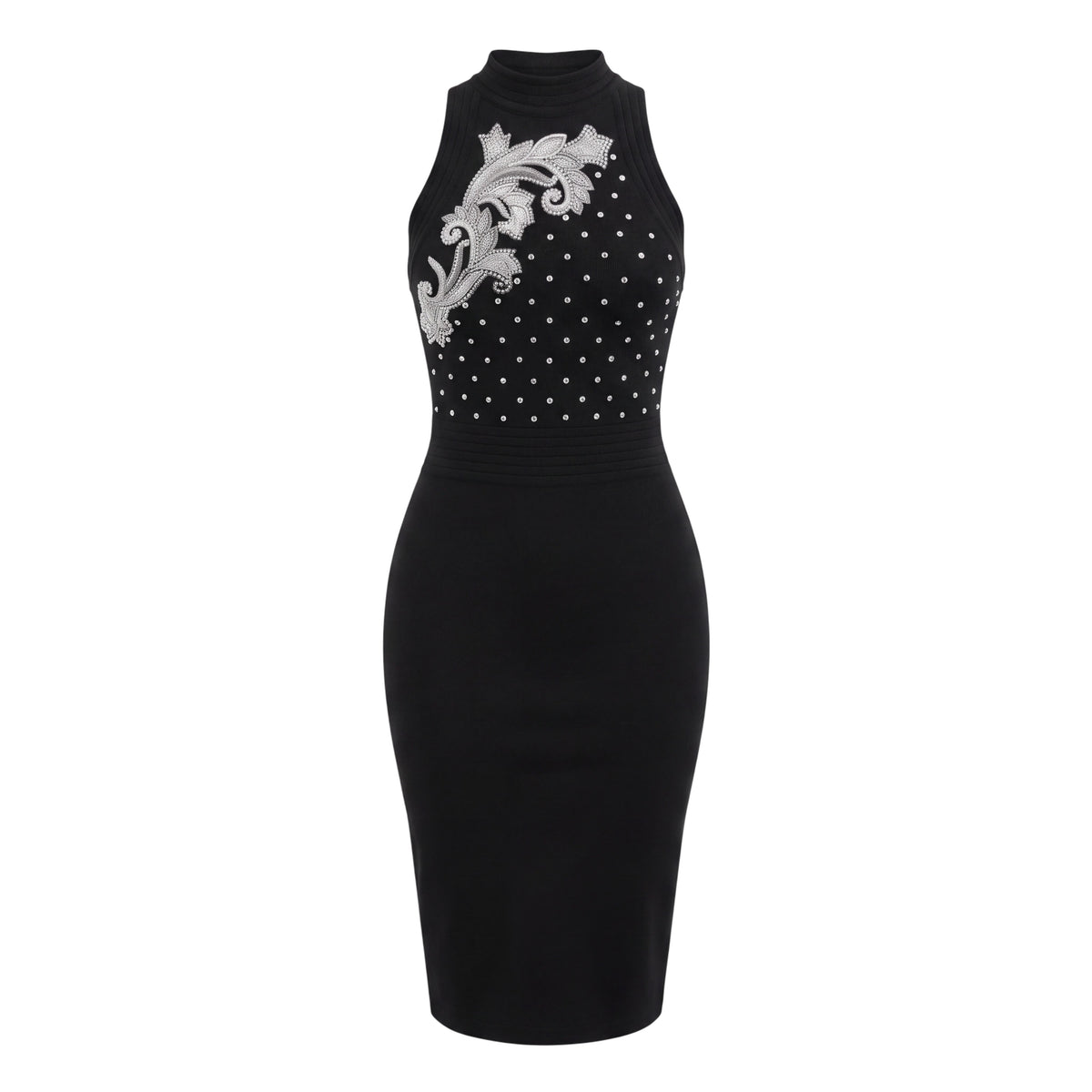 BALMAIN RUNWAY CRYSTAL KNIT DRESS - SIZE 40