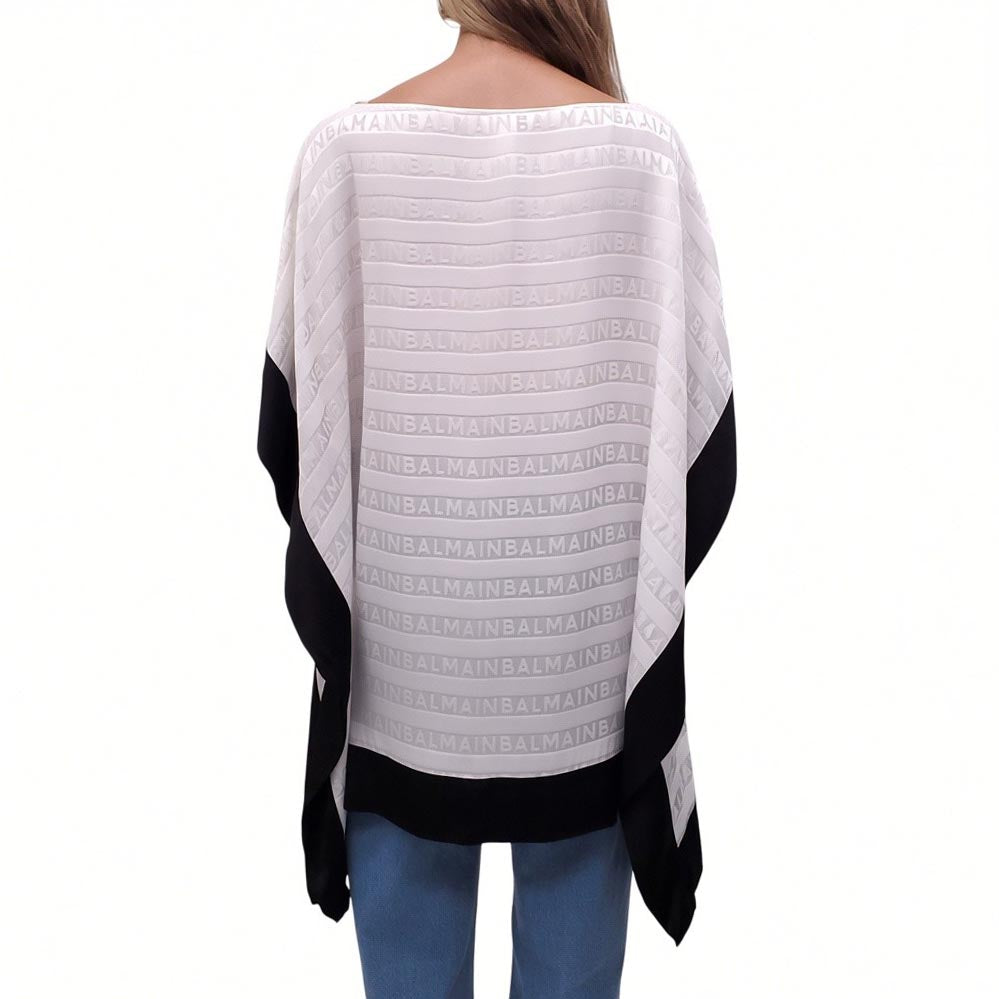 BALMAIN SILK LOGO BLOUSE - SIZE S