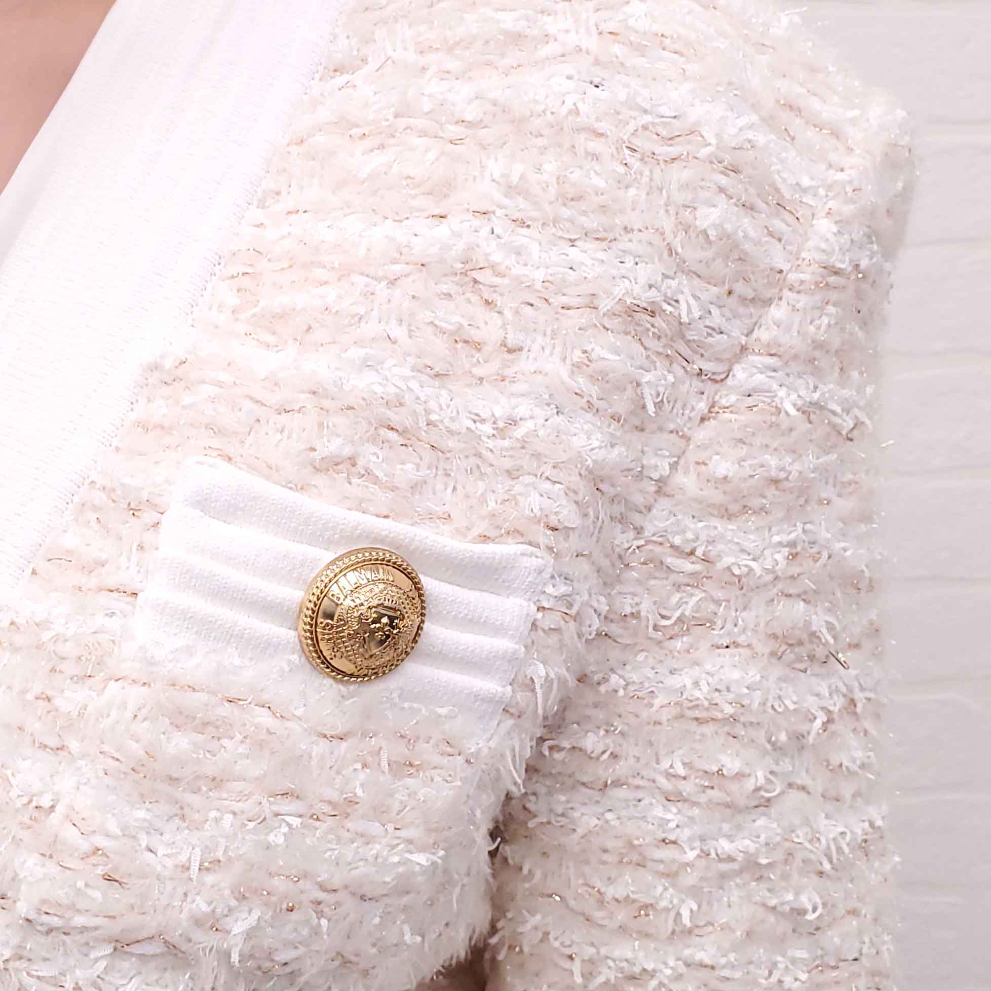 BALMAIN TWEED SWEATER JACKET - SIZE 42