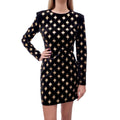 BALMAIN VELVET MINI DRESS WITH CRYSTAL DETAILS - SIZE 38