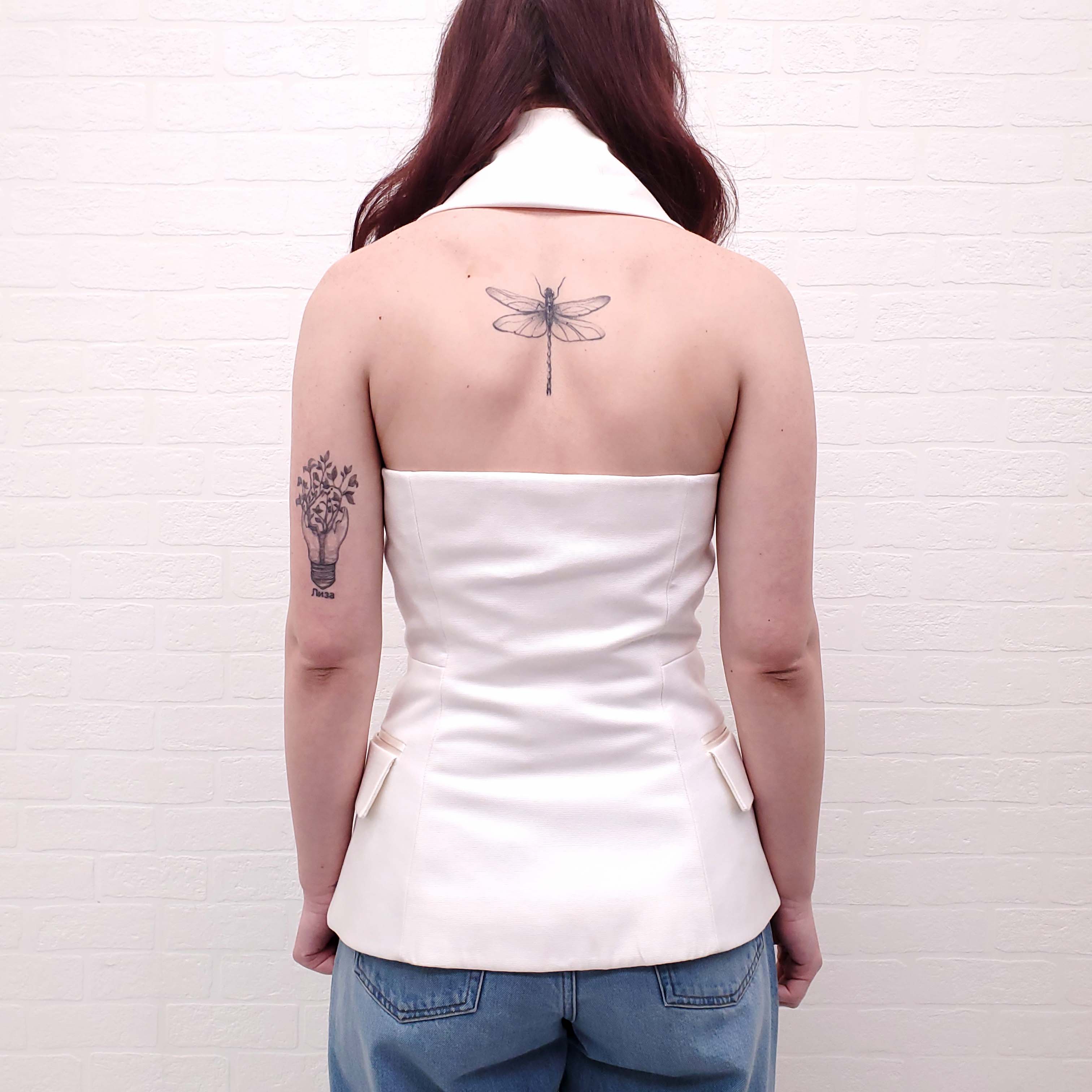 BALMAIN WHITE VEST WITH GOLD LOGO BUTTONS - SIZE 38