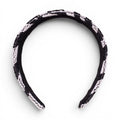 BLACK AND WHITE ZEBRA PATTERNED BEADED HEADBAND