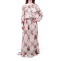BLUMARINE PINK FLORAL RUFFLE LONG SLEEVE MAXI DRESS - SIZE 10