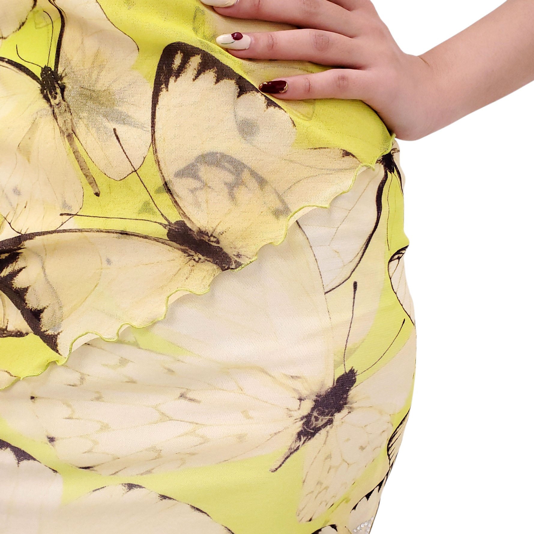 BLUMARINE YELLOW BUTTERFLY MINI DRESS - SIZE 2