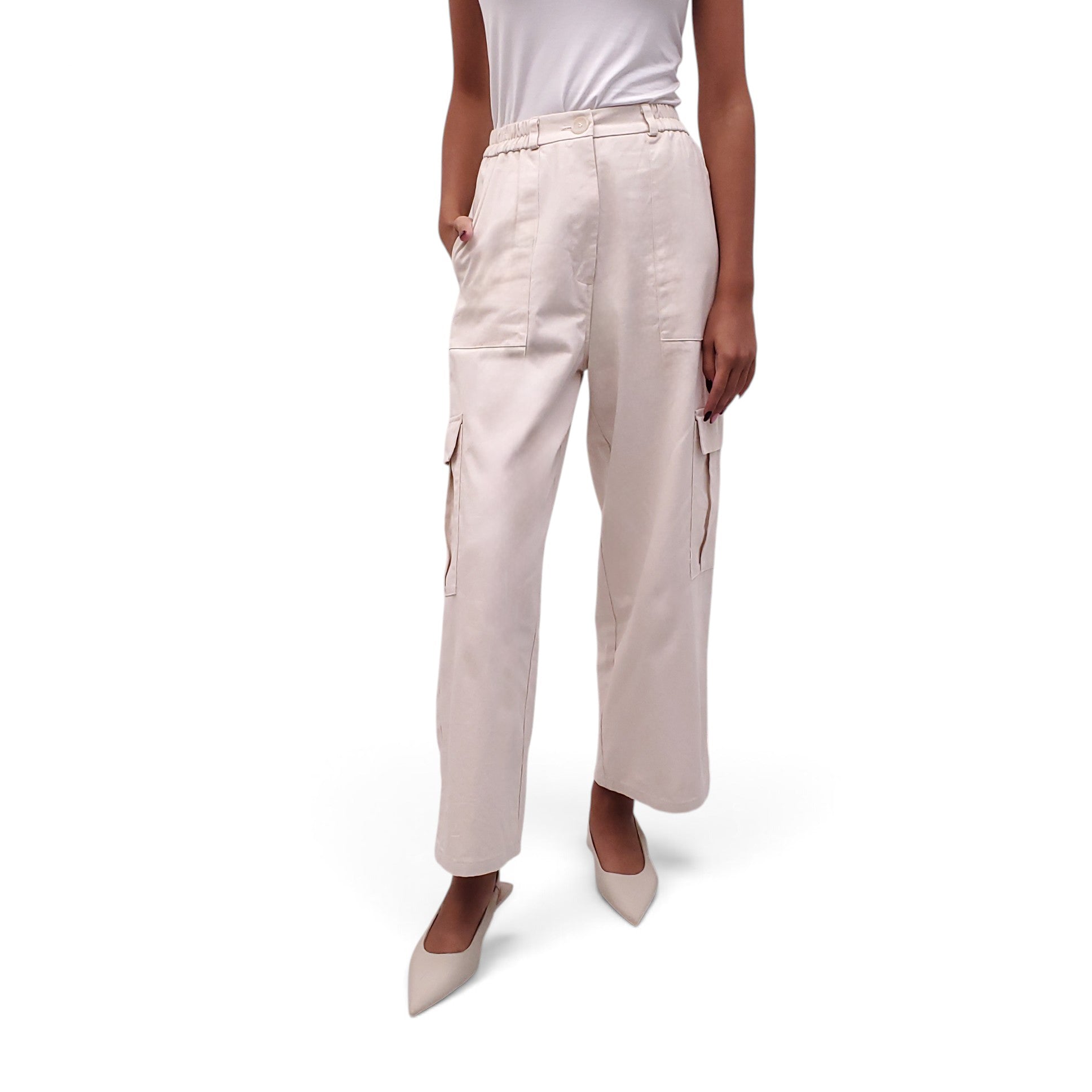 BOHÈME CREAM CARGO PANTS - SIZE XS