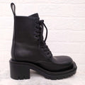 BOTTEGA VENETA BLACK CHUNKY MILITARY BOOTS - SIZE 40.5