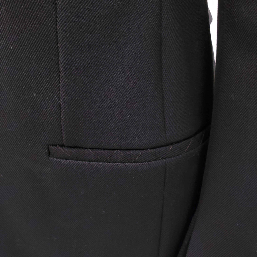 BOTTEGA VENETA BLACK TECH WOOL TWILL JACKET - SIZE 36