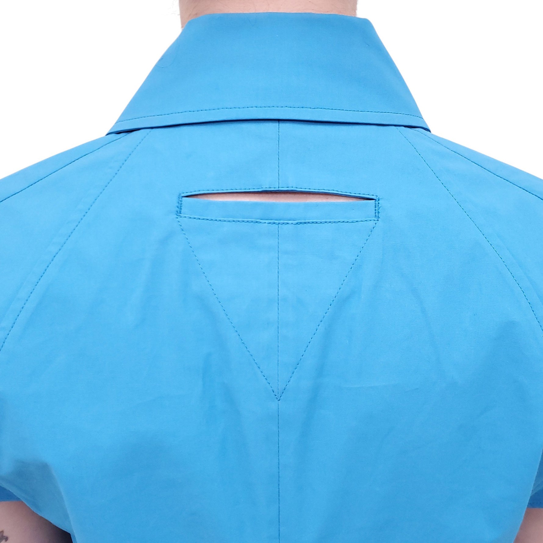 BOTTEGA VENETA BLUE COTTON TOP WITH GOLD CLASPS - SIZE 40