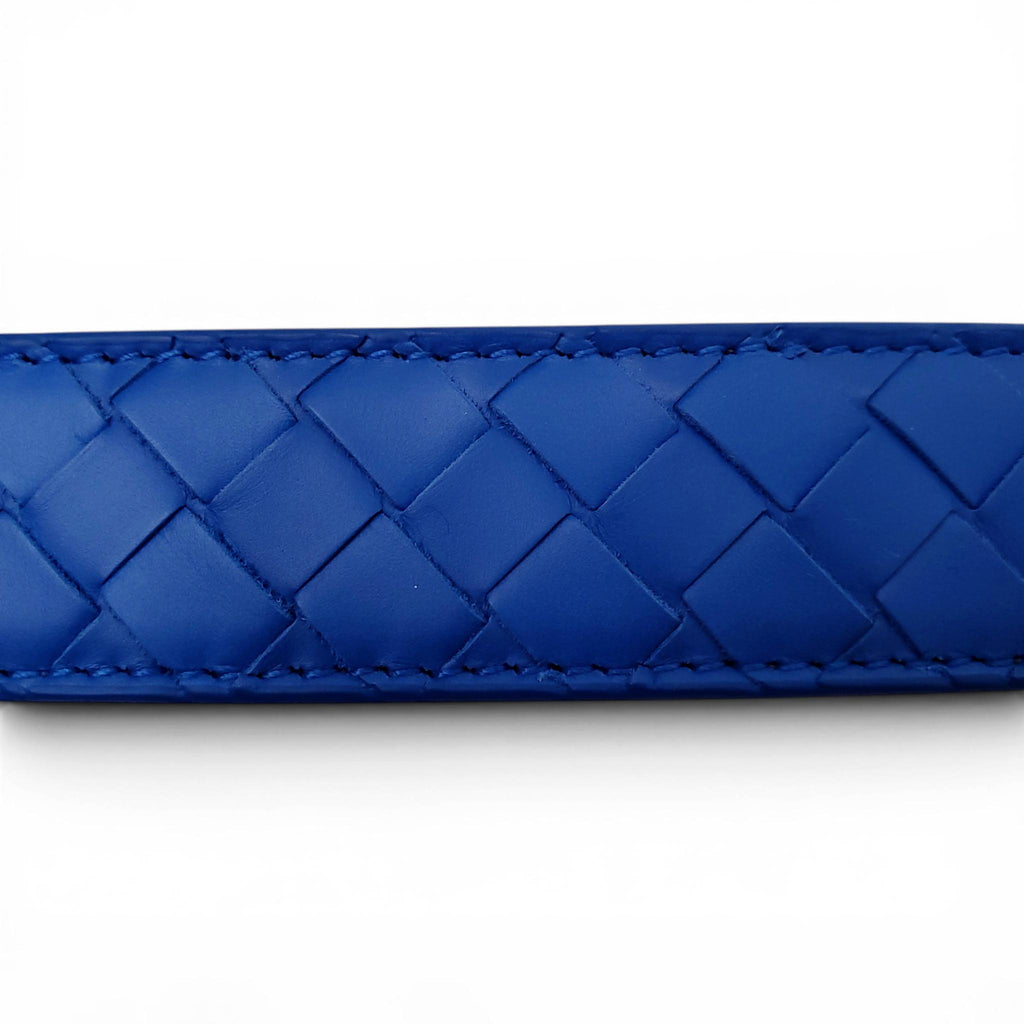 BOTTEGA VENETA BLUE LEATHER BELT - SIZE 60