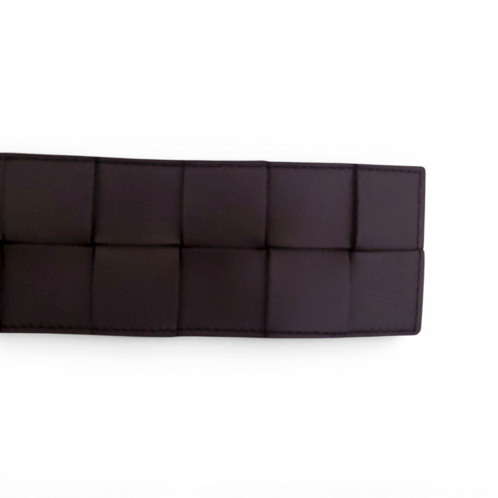 BOTTEGA VENETA BROWN INTRECCIATO BELT - SIZE 85