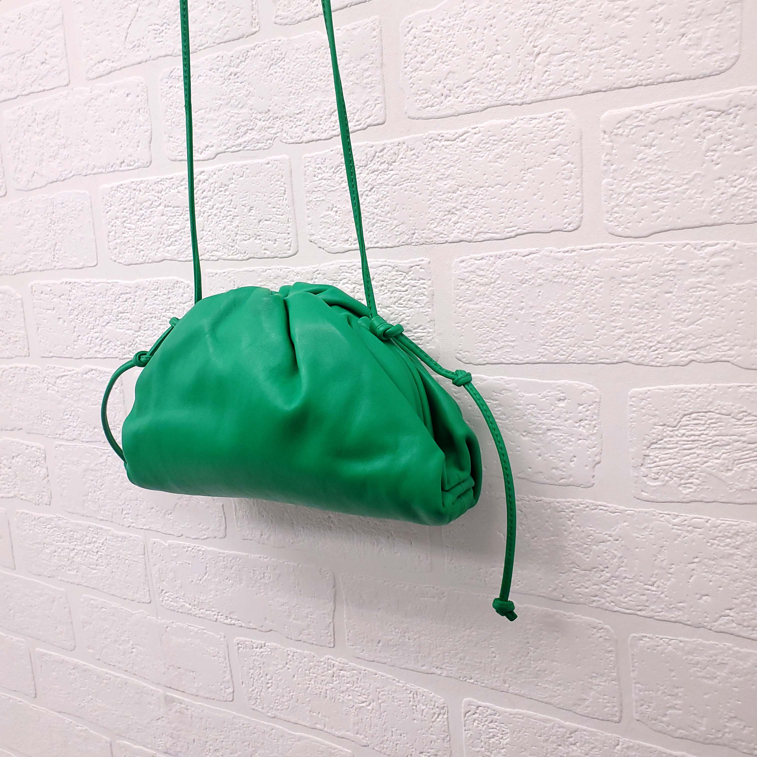 BOTTEGA VENETA GREEN 'THE MINI POUCH' BAG